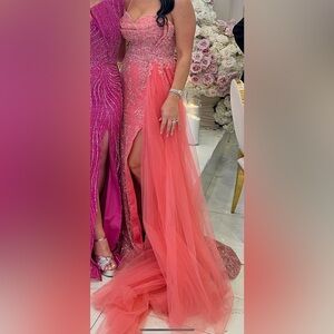 Cara Couture Elegant Coral Gown